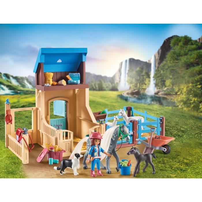 PLAYMOBIL 71353 Amelia & Whisper avec box pour chevaux, Horses of Waterfall, 117 pieces, Des 5 ans