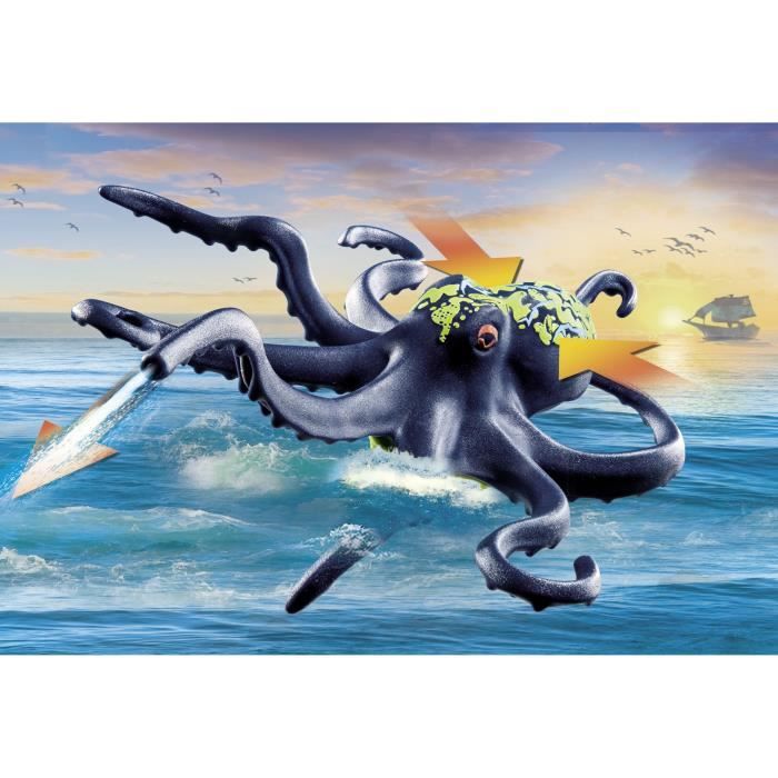 PLAYMOBIL 71419 Pirate avec pieuvre géante, Les Pirates, 44 pieces, Des 4 ans