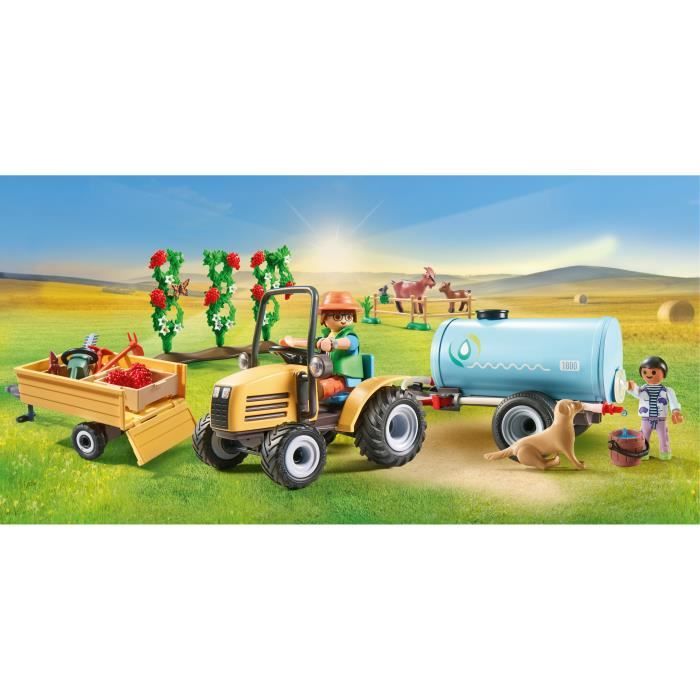 PLAYMOBIL 71442 Fermier avec tracteur et citerne, Country la vie a la ferme, 117 pieces, Des 4 ans