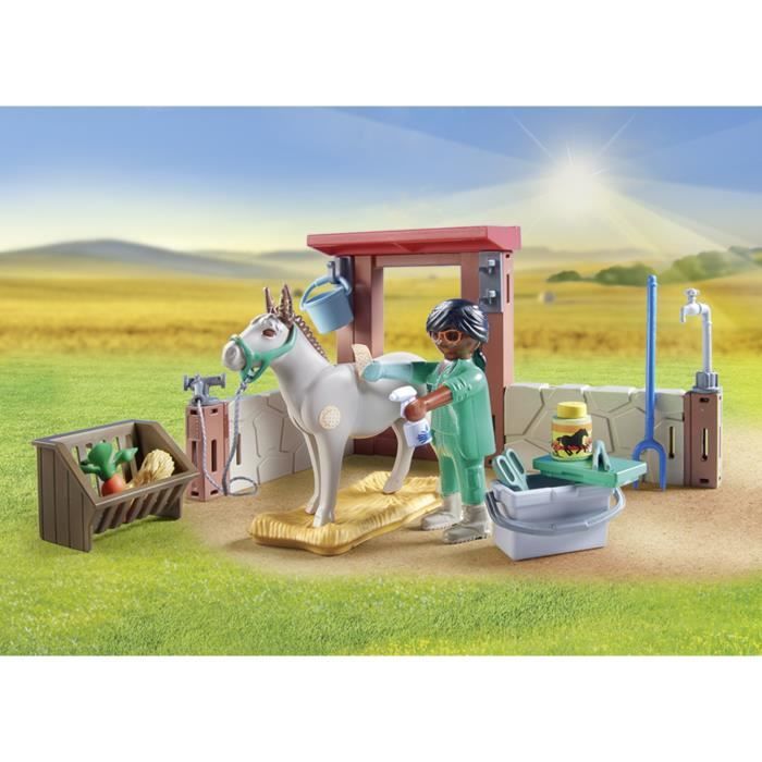 PLAYMOBIL 71471 Vétérinaire avec animaux de la ferme, Country la ferme, 55 pieces, Des 4 ans