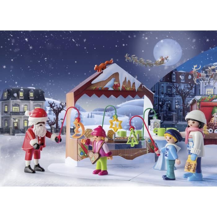 PLAYMOBIL 71472 Calendrier de l'Avent Marché de Noël, 24 surprises, 84 pieces, Des 4 ans