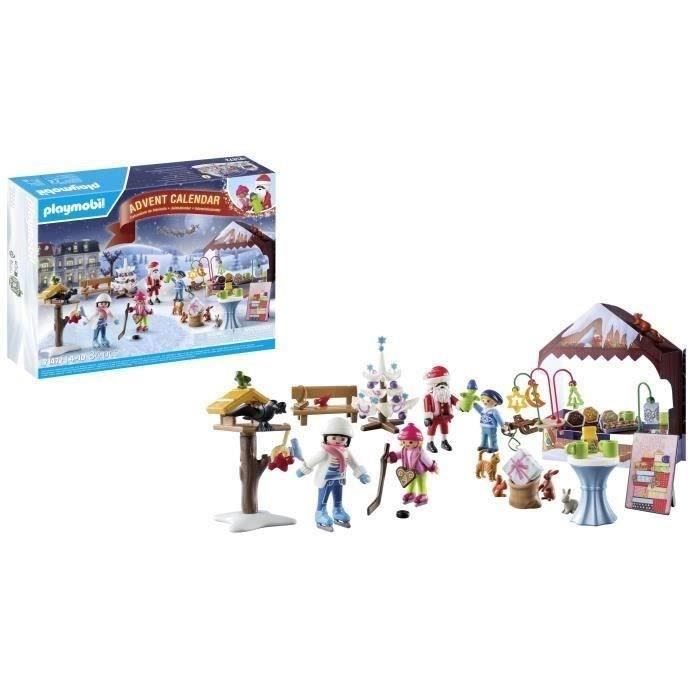 PLAYMOBIL 71472 Calendrier de l'Avent Marché de Noël, 24 surprises, 84 pieces, Des 4 ans
