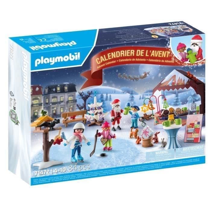 PLAYMOBIL 71472 Calendrier de l'Avent Marché de Noël, 24 surprises, 84 pieces, Des 4 ans