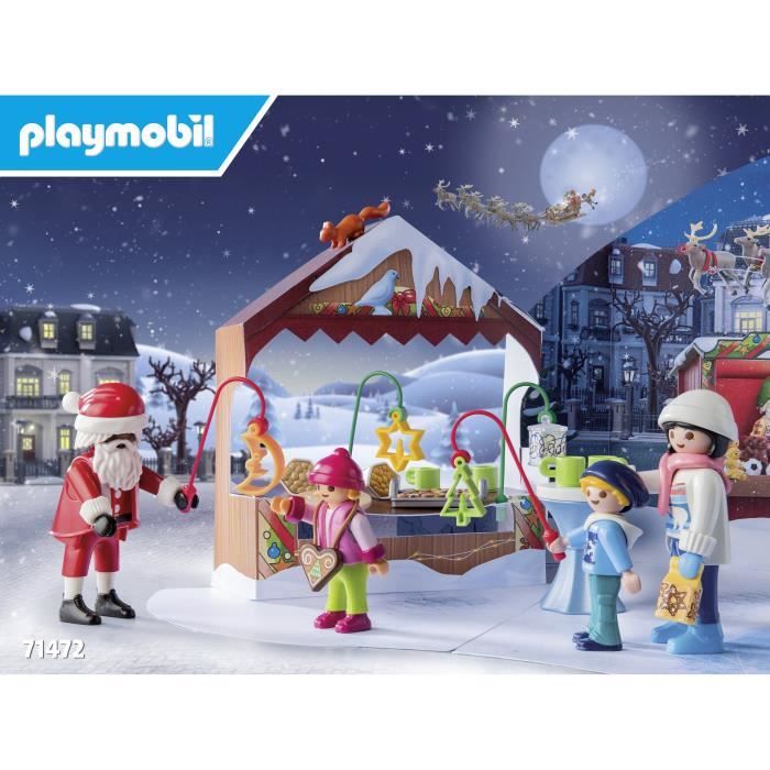 PLAYMOBIL 71472 Calendrier de l'Avent Marché de Noël, 24 surprises, 84 pieces, Des 4 ans