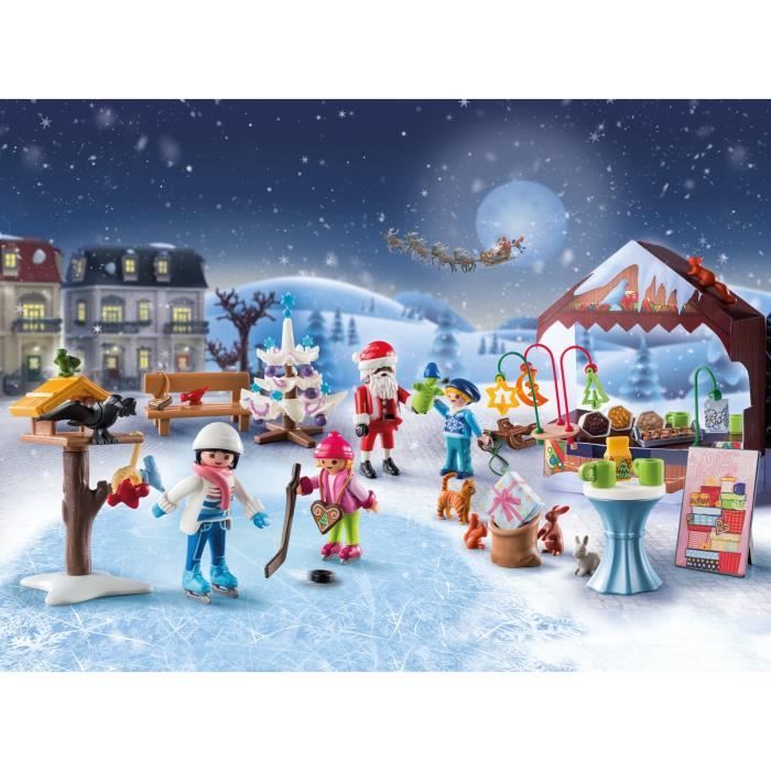 PLAYMOBIL 71472 Calendrier de l'Avent Marché de Noël, 24 surprises, 84 pieces, Des 4 ans