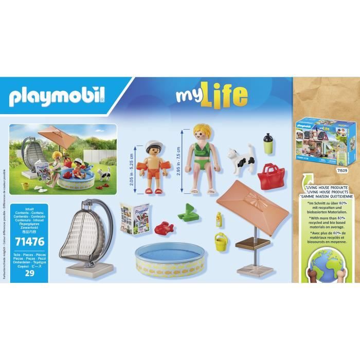 PLAYMOBIL 71476 StarterPack Maman et enfant avec fauteuil suspendu, My Life, 29 pieces, Des 4 ans