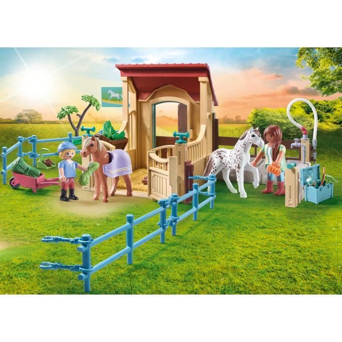 PLAYMOBIL 71494 Cavalieres avec box et poneys - Horses of Waterfall - Des 4 ans - Jeu de rôle créatif