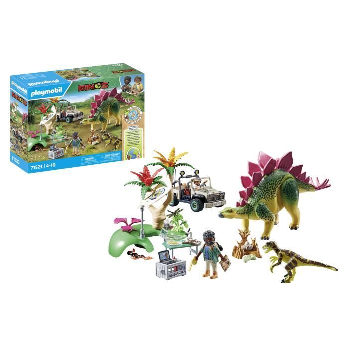 PLAYMOBIL 71523 Campement des explorateurs dinosaures, Dinos, 93 pieces, Des 4 ans