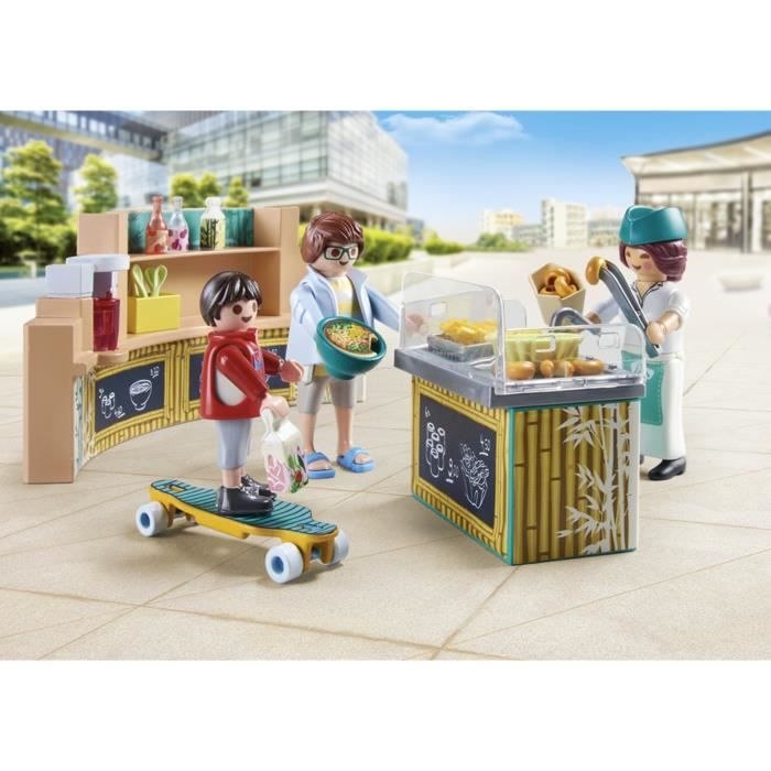 PLAYMOBIL 71538 Stand de restauration rapide, My Life, 54 pieces, Des 5 ans