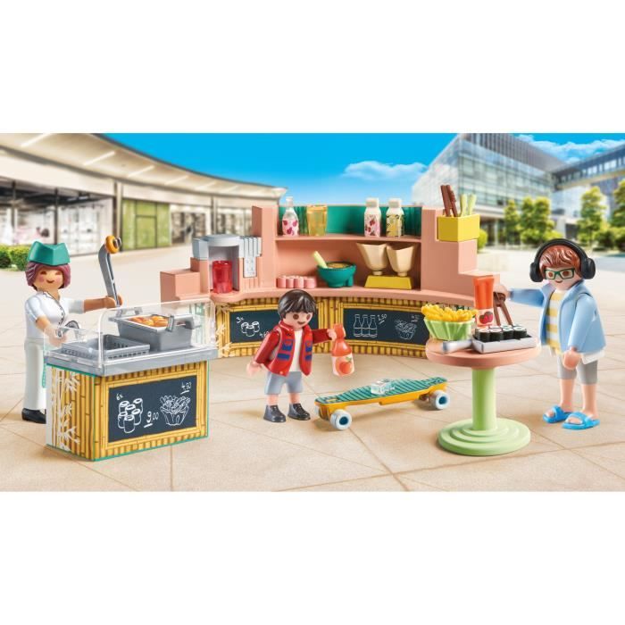 PLAYMOBIL 71538 Stand de restauration rapide, My Life, 54 pieces, Des 5 ans