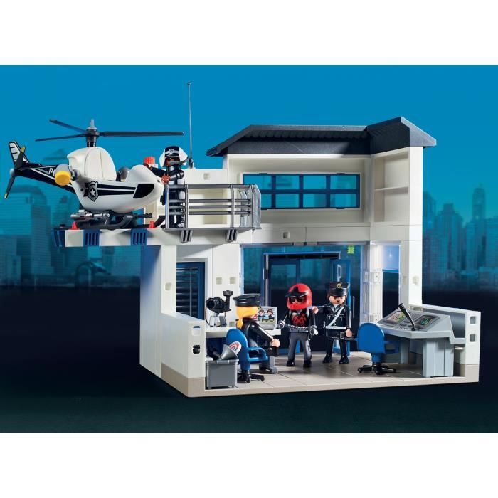 PLAYMOBIL 71602 Poste de police et véhicules, Les Policiers, Action Heroes, 159 pieces, Des 4 ans