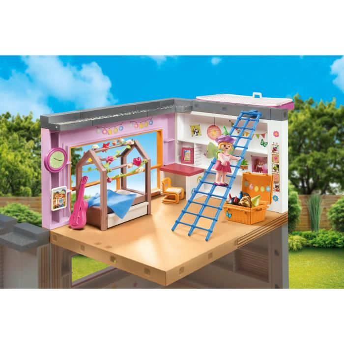 PLAYMOBIL 71610 Chambre d'enfant avec lit cabane, My Life Maison d'architecte, 97 pieces, Des 4 ans