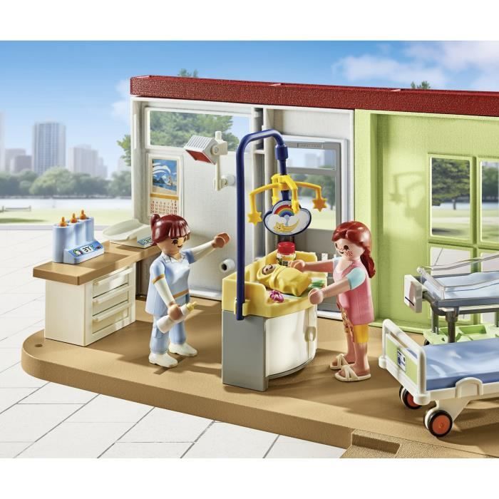 PLAYMOBIL 71616 Chambre de maternité, City Life, L'hôpital, Piece compatible avec l'hôpital moderne (71615), 62 pieces, Des 4 ans