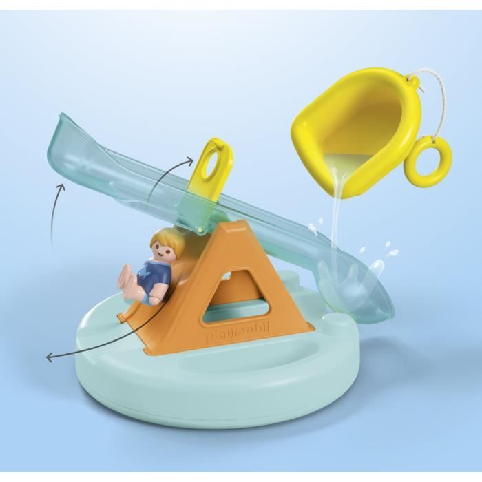 PLAYMOBIL Junior 71687 Ilôt avec toboggan aquatique, Jouet pour le bain, Des 12 mois