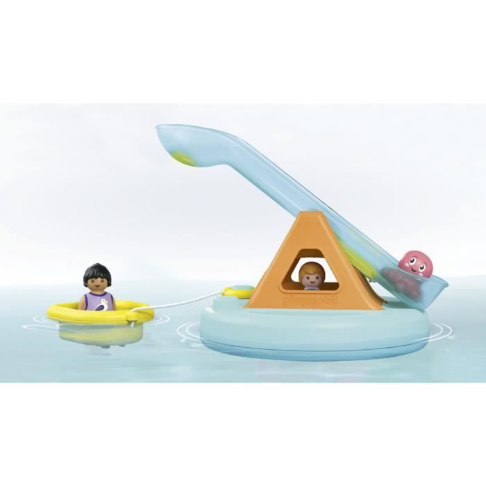 PLAYMOBIL Junior 71687 Ilôt avec toboggan aquatique, Jouet pour le bain, Des 12 mois