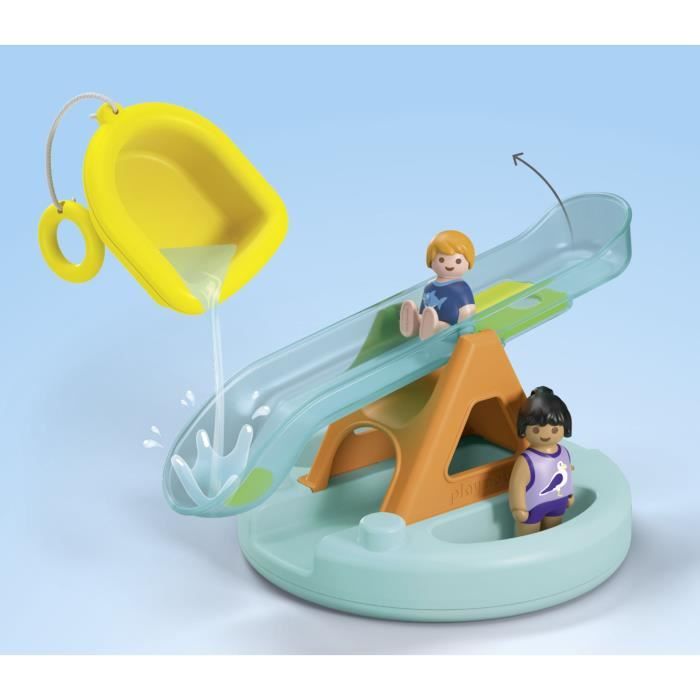 PLAYMOBIL Junior 71687 Ilôt avec toboggan aquatique, Jouet pour le bain, Des 12 mois