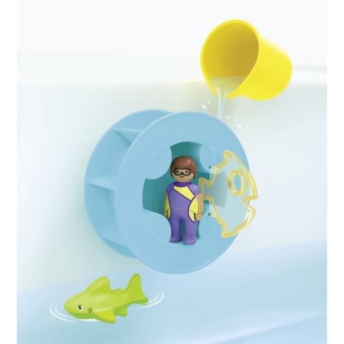 PLAYMOBIL Junior 71688 Roue aquatique avec bébé requin, Jouet pour le bain, Des 12 mois