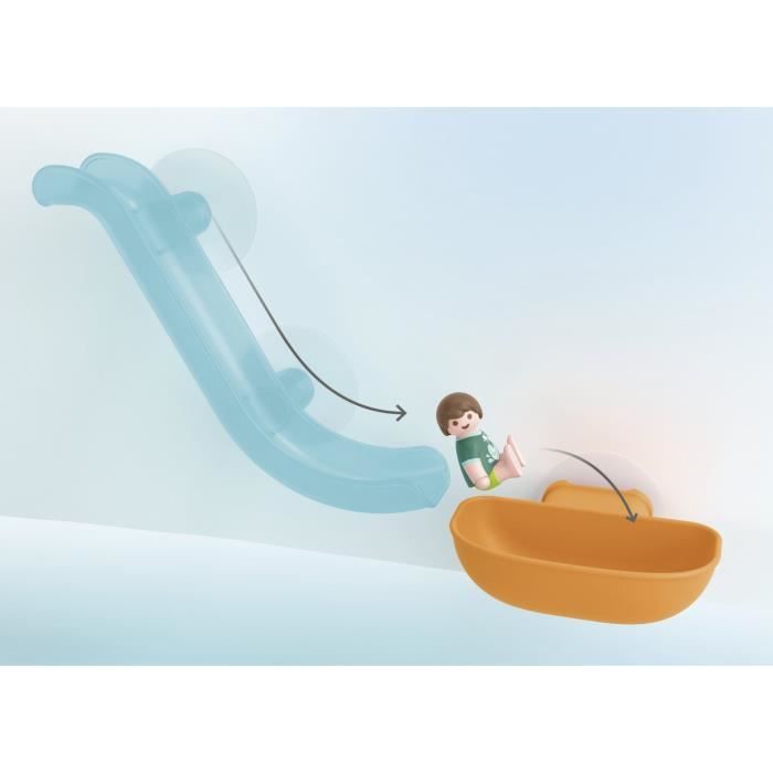 PLAYMOBIL Junior 71689 Toboggan aquatique et animaux marins, Jouet pour le bain, Des 18 mois
