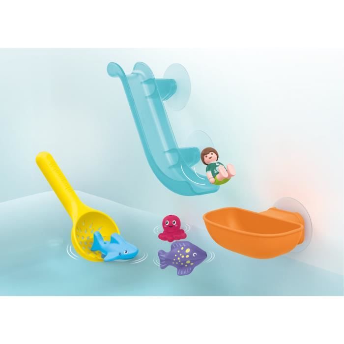 PLAYMOBIL Junior 71689 Toboggan aquatique et animaux marins, Jouet pour le bain, Des 18 mois