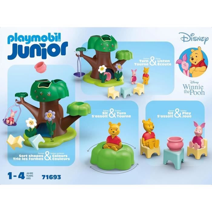 PLAYMOBIL Junior 71693 Winnie l'ourson et Porcinet avec cabane, 17 pieces, Junior & Disney, Des 12 mois