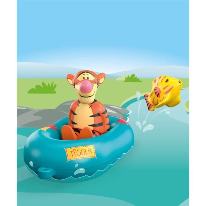 PLAYMOBIL Junior 71704 Tigrou avec canot, Flotte dans l'eau, Jouet pour le bain, Junior & Disney, Des 12 mois