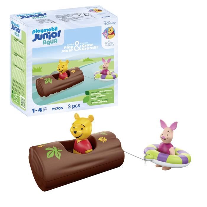 PLAYMOBIL Junior 71705 Winnie et Porcinet, Flotte dans l'eau, Jouet pour le bain, Junior & Disney, Des 12 mois