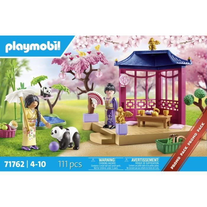 PLAYMOBIL 71762 Jardin asiatique avec deux personnages et pandas, Promo pack, 111 pieces, Des 4 ans