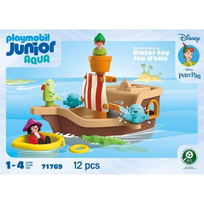 PLAYMOBIL Junior 71769 Peter Pan et bâteau pirate, Disney, 12 pieces, Des 12 mois