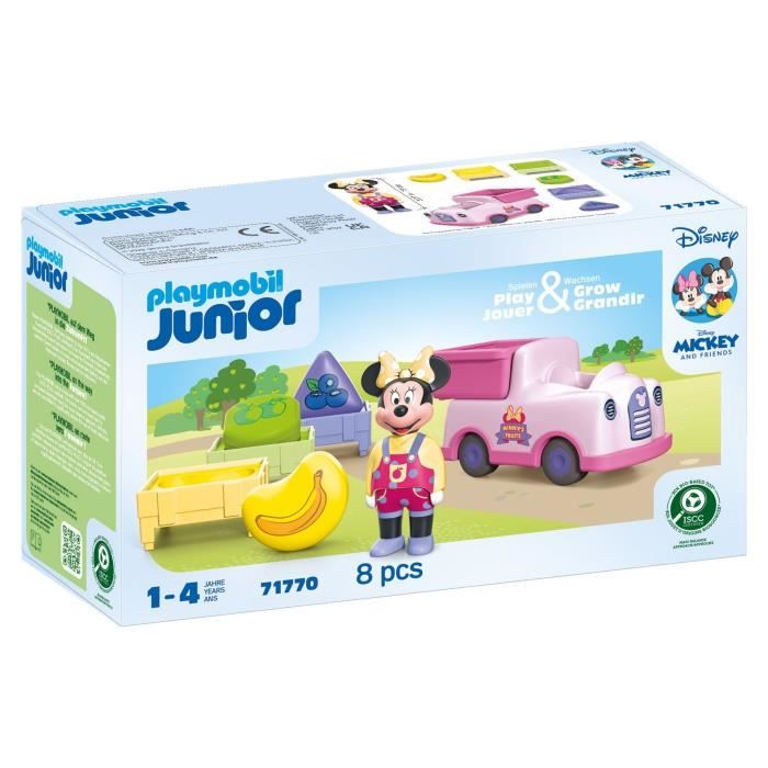 PLAYMOBIL Junior 71770 Minnie avec voiturette a fruits, Disney, 8 pieces, Des 12 mois
