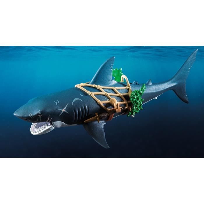 PLAYMOBIL 71793 Pirate et requin avec mâchoire articulée, Les pirates, 21 pieces, Des 4 ans