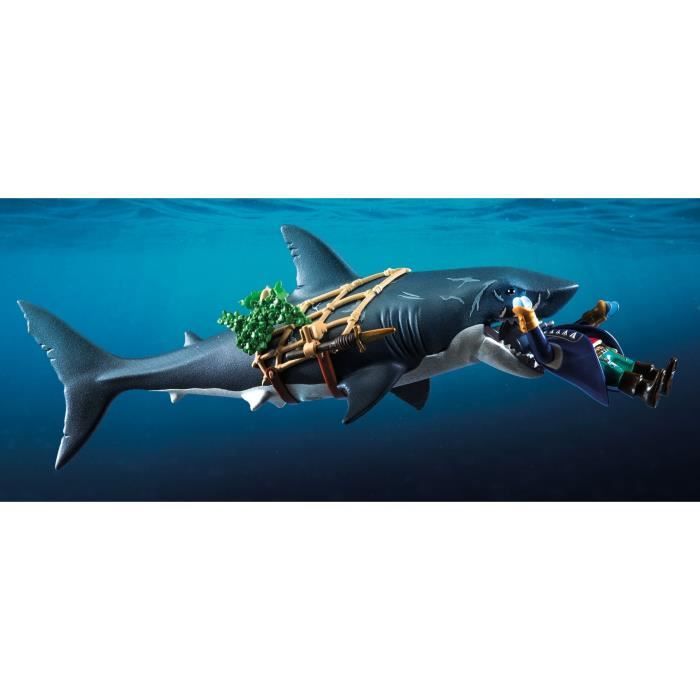 PLAYMOBIL 71793 Pirate et requin avec mâchoire articulée, Les pirates, 21 pieces, Des 4 ans
