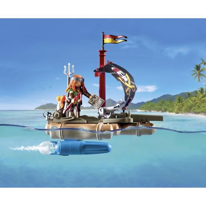 PLAYMOBIL 71794 Pirate avec radeau flottant, canons et trésor, Les pirates, 41 pieces, Des 4 ans