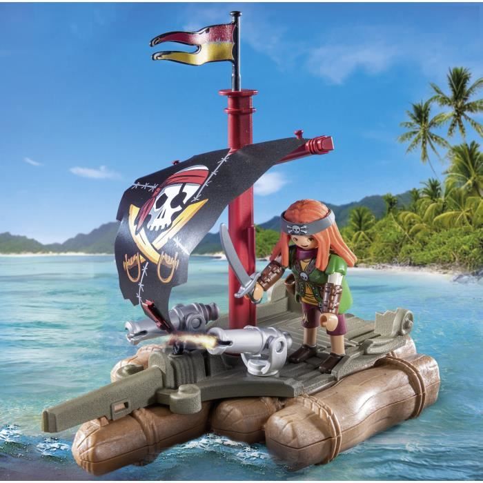 PLAYMOBIL 71794 Pirate avec radeau flottant, canons et trésor, Les pirates, 41 pieces, Des 4 ans