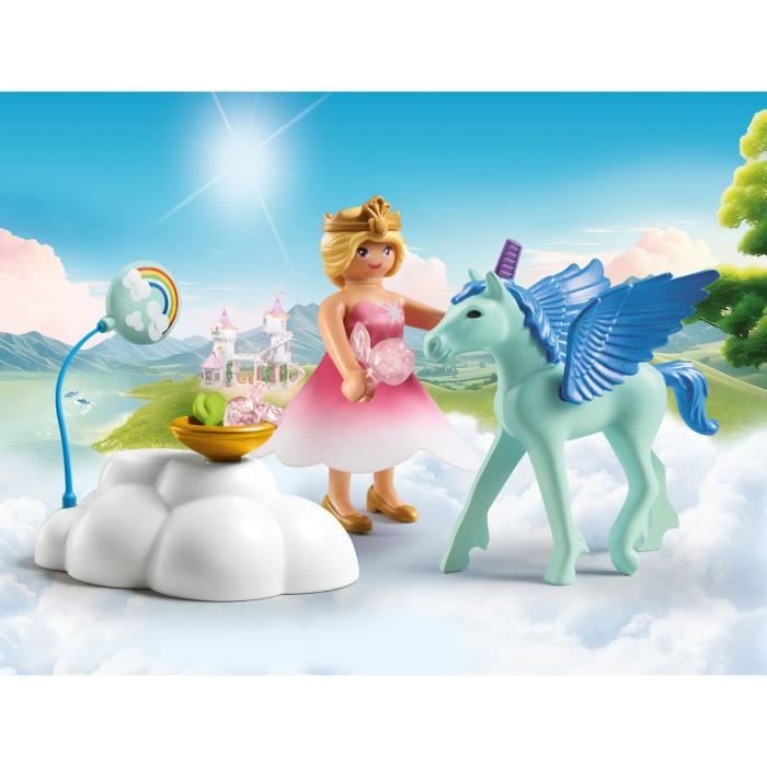 PLAYMOBIL 71802 Princesse et poulain ailé avec nuage, Princess Magic, 16 pieces, Des 4 ans