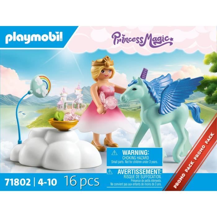 PLAYMOBIL 71802 Princesse et poulain ailé avec nuage, Princess Magic, 16 pieces, Des 4 ans