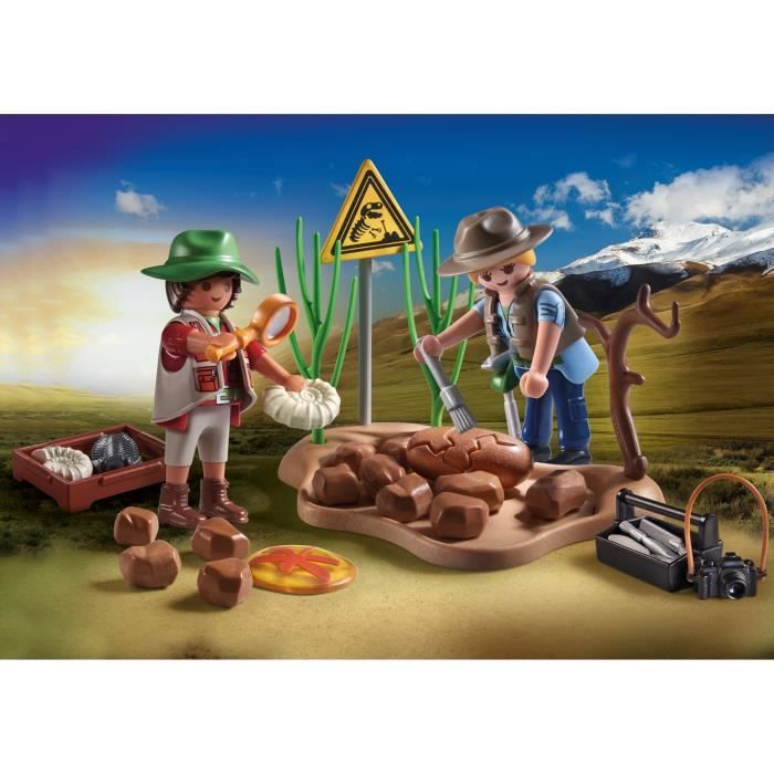PLAYMOBIL 71805 Chercheurs et site paléontologique avec fossiles, My Life, Dinos, 41 pieces, Des 4 ans