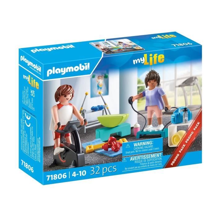 PLAYMOBIL 71806 Sportifs et matériel de fitness, vélo et halteres, My Life, 32 pieces, Des 4 ans