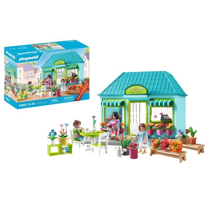 PLAYMOBIL 71807 Boutique de fleuriste et salon de thé, My Life la ville, Promo Pack, 220 pieces, Des 4 ans