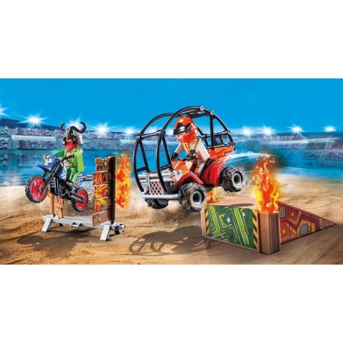 PLAYMOBIL 71808 Duo de cascadeurs avec quad et moto, City Action, Promo pack, 44 pieces, Des 4 ans