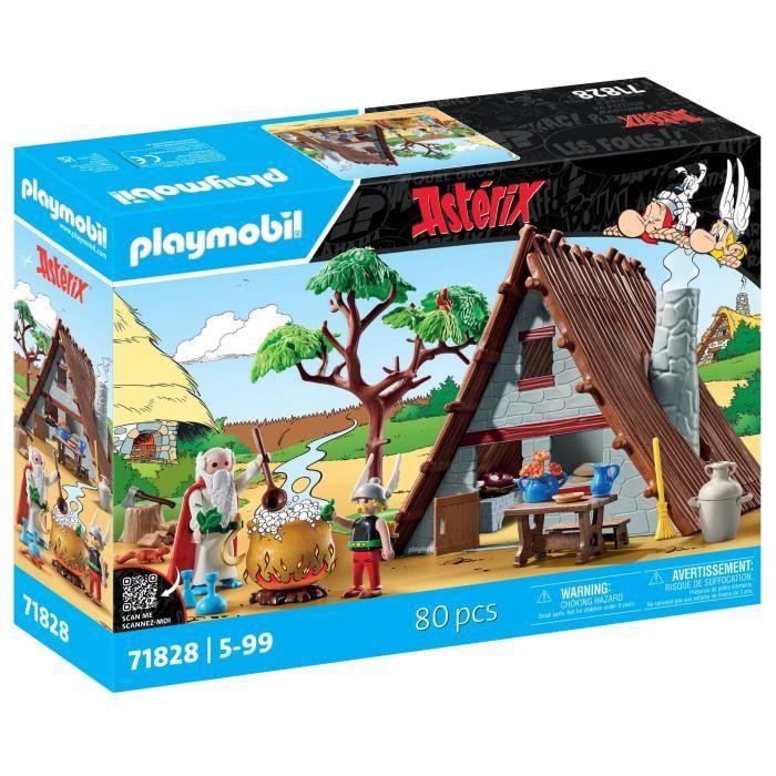 PLAYMOBIL 71828 Hutte d'Astérix avec Panoramix, Astérix, Personnages de la BD, 80 pieces, Des 5 ans