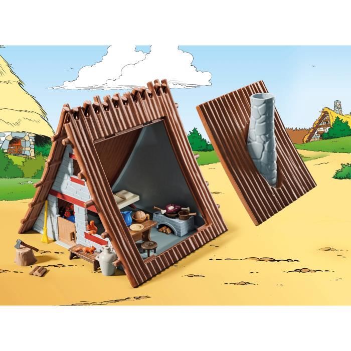 PLAYMOBIL 71828 Hutte d'Astérix avec Panoramix, Astérix, Personnages de la BD, 80 pieces, Des 5 ans