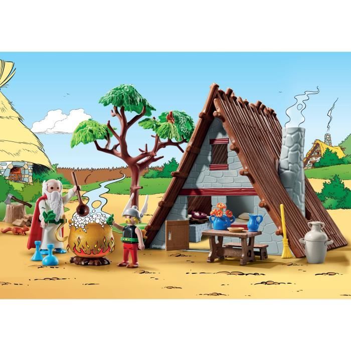 PLAYMOBIL 71828 Hutte d'Astérix avec Panoramix, Astérix, Personnages de la BD, 80 pieces, Des 5 ans