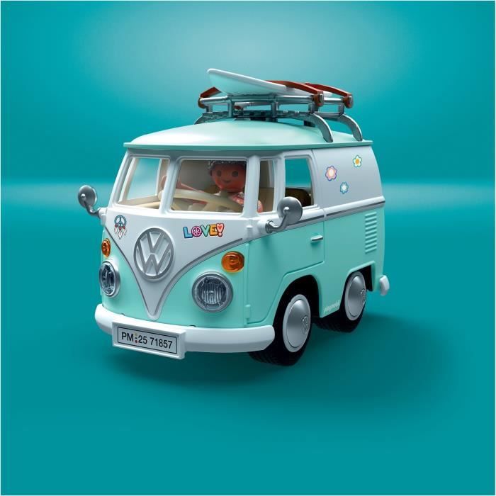 Playmobil 71857 Volkswagen T1 Camper, Playmobil voiture Icon Cars, Classic Cars, 31 pieces, Kidulte, Des 14 ans