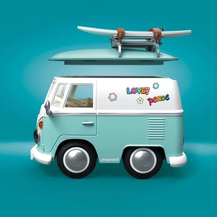 Playmobil 71857 Volkswagen T1 Camper, Playmobil voiture Icon Cars, Classic Cars, 31 pieces, Kidulte, Des 14 ans