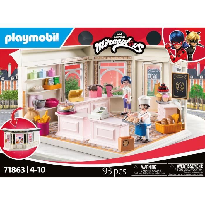 PLAYMOBIL 71863 Boulangerie Dupain Cheng, Miraculous Personnage du dessin animé, 93 pieces, des 4 ans