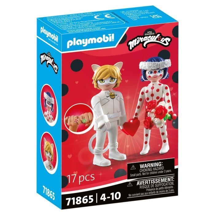 PLAYMOBIL 71865 Mariage Ladybug & Chat Noir, Miraculous, 17 pieces, Des 4 ans
