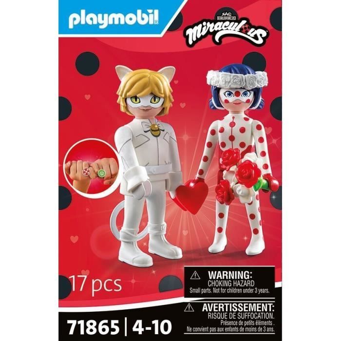 PLAYMOBIL 71865 Mariage Ladybug & Chat Noir, Miraculous, 17 pieces, Des 4 ans