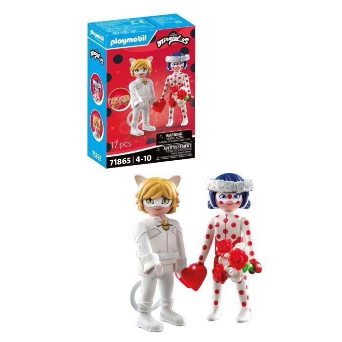 PLAYMOBIL 71865 Mariage Ladybug & Chat Noir, Miraculous, 17 pieces, Des 4 ans