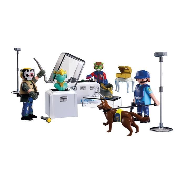 PLAYMOBIL 71876 Arrestation de cambrioleurs au musée, Les policiers, City Action, 50 pieces, des 4 ans