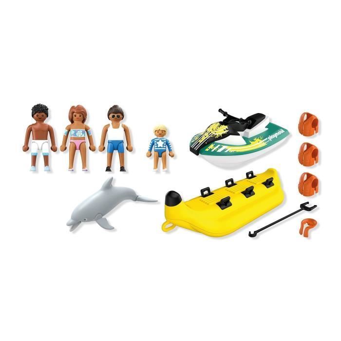 Playmobil 71905 Scooter des mers, banane tractée & 4 personnages, My Life Vacances a la plage, 22 pieces, des 4 ans